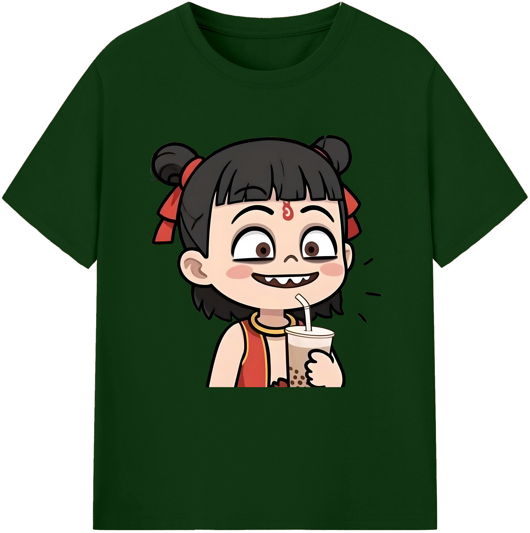 （画像用） Ne Zha 2 ナタ 魔童の大暴れ 綿100％半袖Tシャツ（フロントプリント）
